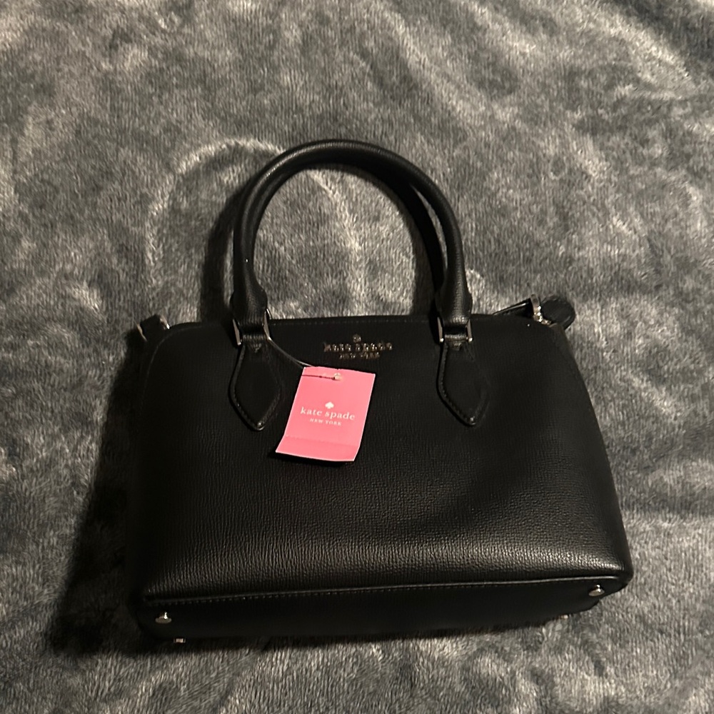 kate spade Black Pebble Leather Satchel with Top Handles